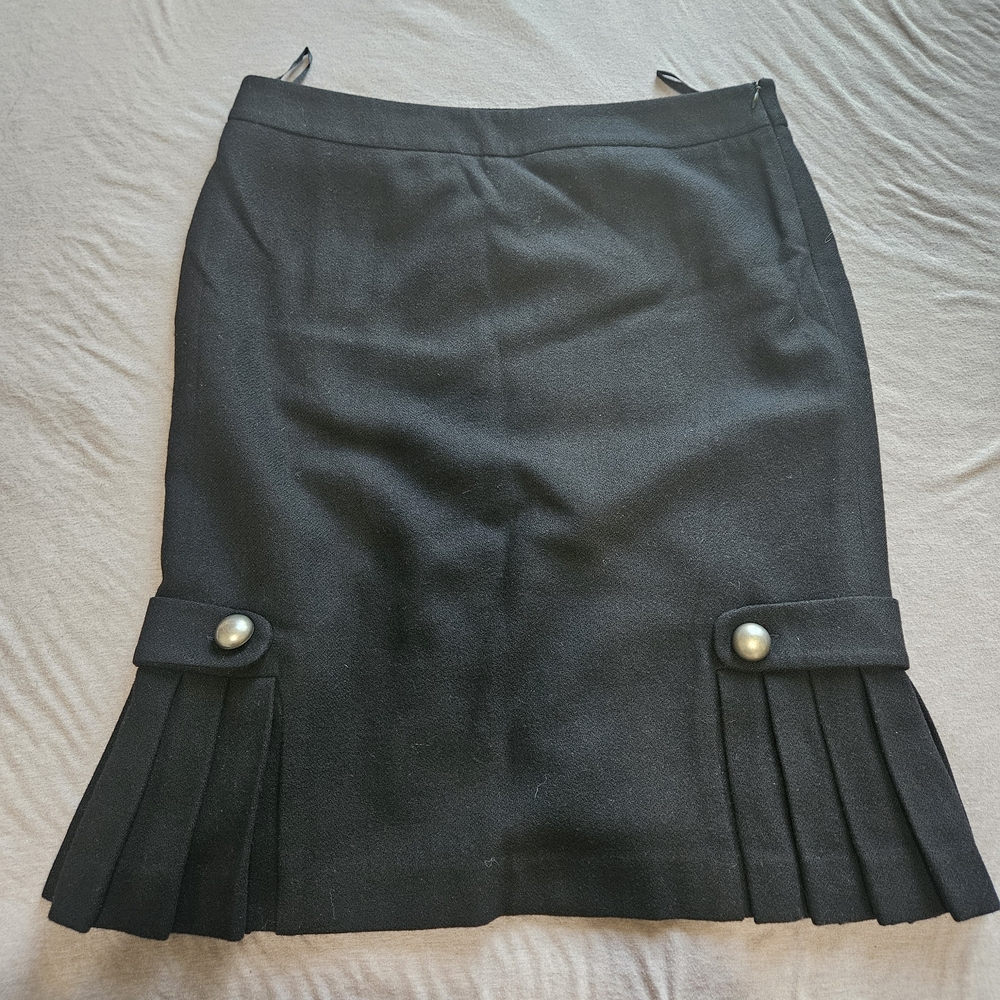 Banana Republic Black and Gold Knee-Length Pencil Skirt